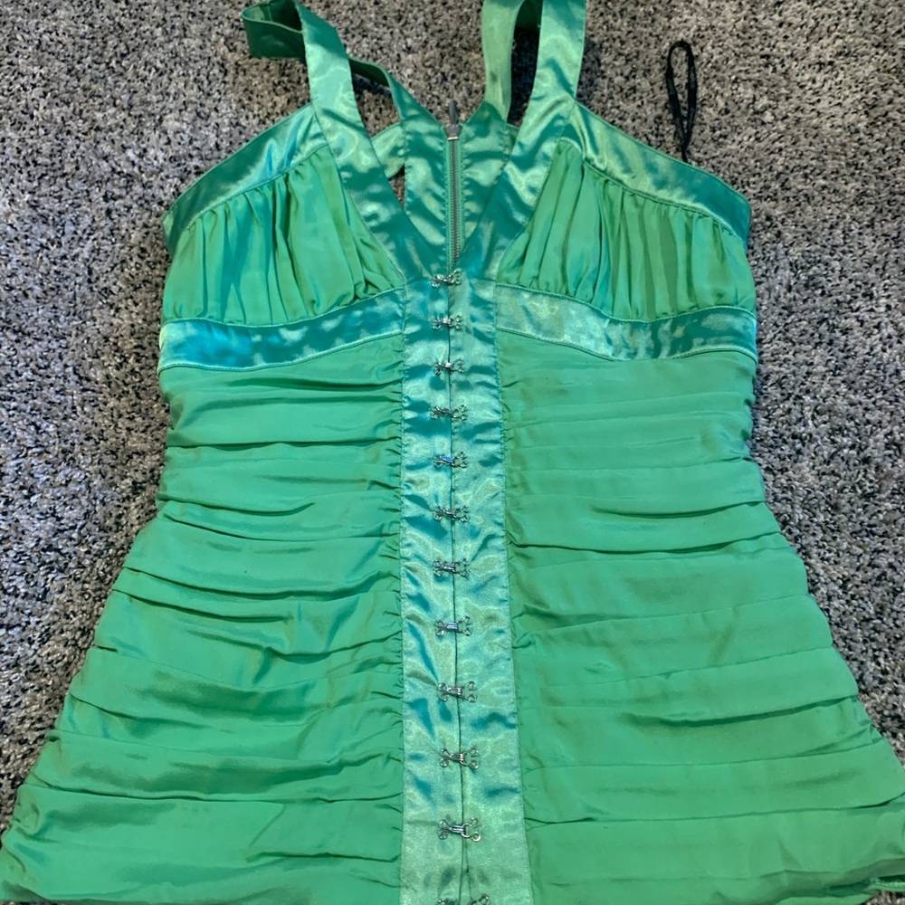 Green fitted night out top